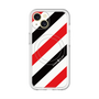 スリムプロテクションプレミアムケース with MagSafe［ Big Stripe - Red × Black ］