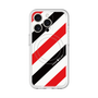 スリムプロテクションプレミアムケース with MagSafe［ Big Stripe - Red × Black ］