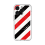 スリムプロテクションプレミアムケース with MagSafe［ Big Stripe - Red × Black ］