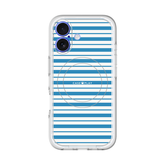 スリムプロテクションプレミアムケース with MagSafe［ Small Border - Blue ］