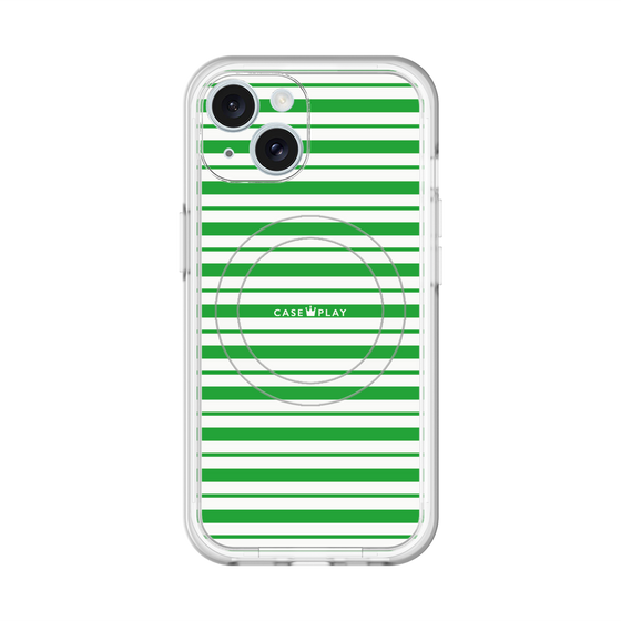 スリムプロテクションプレミアムケース with MagSafe［ Small Border - Green ］