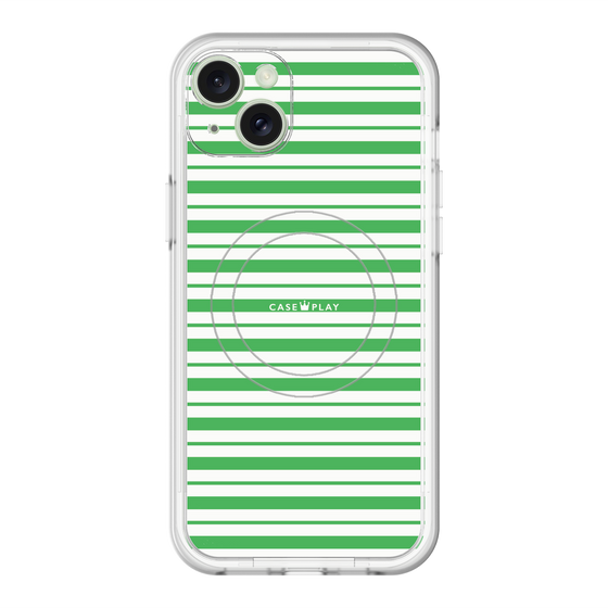 スリムプロテクションプレミアムケース with MagSafe［ Small Border - Green ］