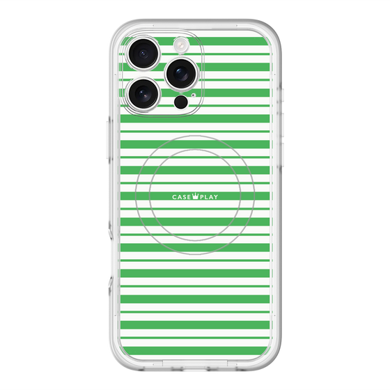 スリムプロテクションプレミアムケース with MagSafe［ Small Border - Green ］