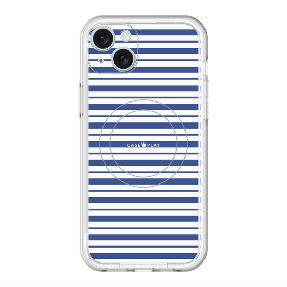 スリムプロテクションプレミアムケース with MagSafe［ Small Border - Navy ］