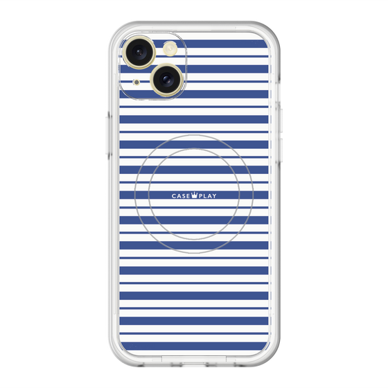 スリムプロテクションプレミアムケース with MagSafe［ Small Border - Navy ］
