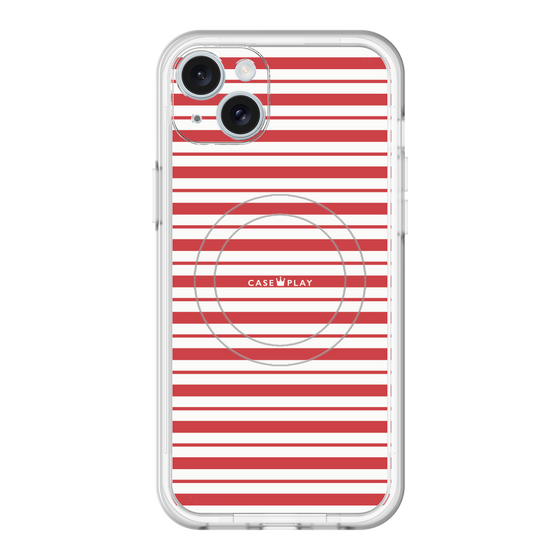 スリムプロテクションプレミアムケース with MagSafe［ Small Border - Red ］