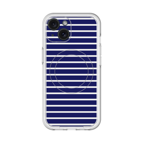 スリムプロテクションプレミアムケース with MagSafe［ Middle Border - Blue ］