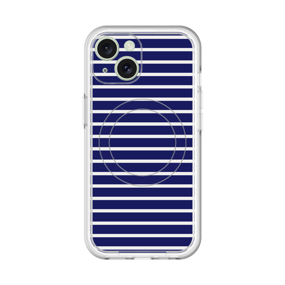 スリムプロテクションプレミアムケース with MagSafe［ Middle Border - Blue ］
