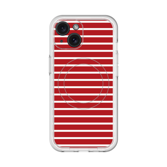 スリムプロテクションプレミアムケース with MagSafe［ Middle Border - Red ］