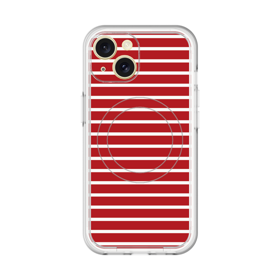 スリムプロテクションプレミアムケース with MagSafe［ Middle Border - Red ］