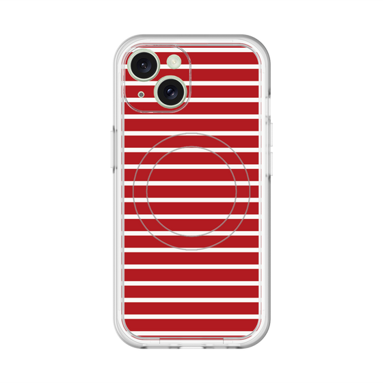 スリムプロテクションプレミアムケース with MagSafe［ Middle Border - Red ］