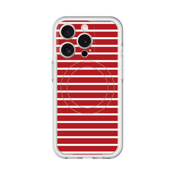 スリムプロテクションプレミアムケース with MagSafe［ Middle Border - Red ］