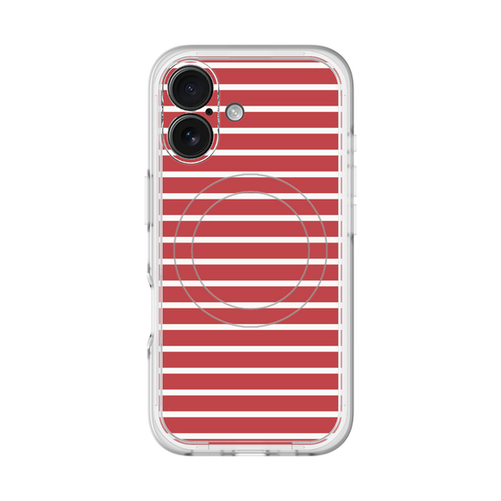 スリムプロテクションプレミアムケース with MagSafe［ Middle Border - Red ］