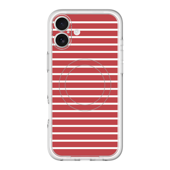 スリムプロテクションプレミアムケース with MagSafe［ Middle Border - Red ］
