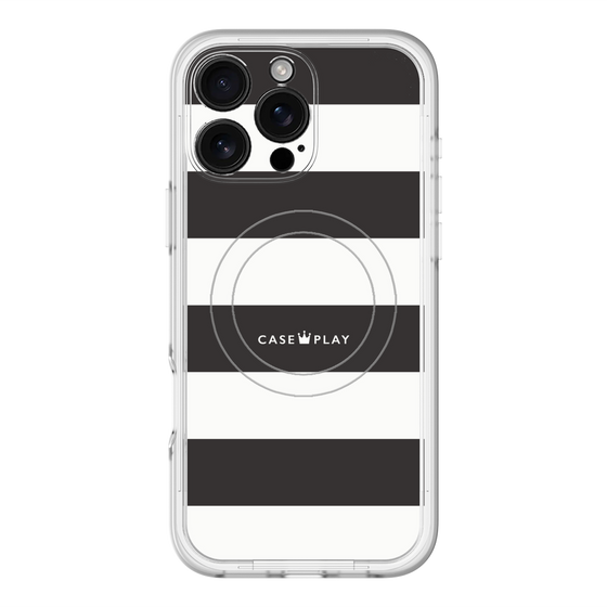 スリムプロテクションプレミアムケース with MagSafe［ Big Border - Black ］