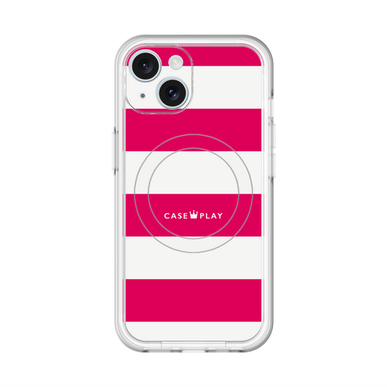 スリムプロテクションプレミアムケース with MagSafe［ Big Border - Pink ］