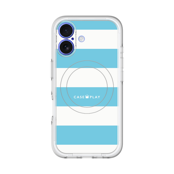 スリムプロテクションプレミアムケース with MagSafe［ Big Border - Blue ］