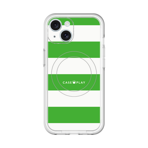 スリムプロテクションプレミアムケース with MagSafe［ Big Border - Green ］