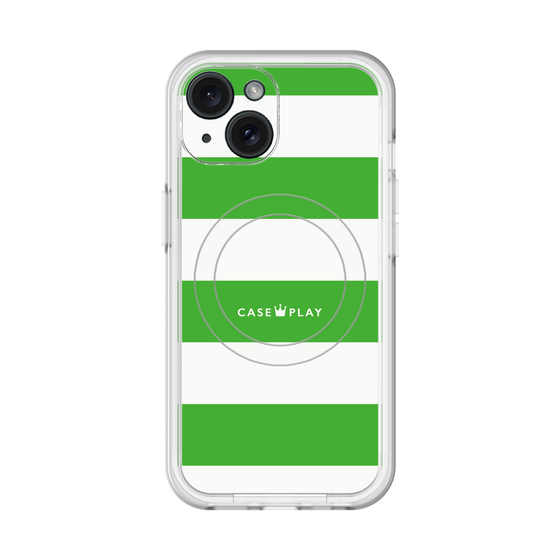 スリムプロテクションプレミアムケース with MagSafe［ Big Border - Green ］