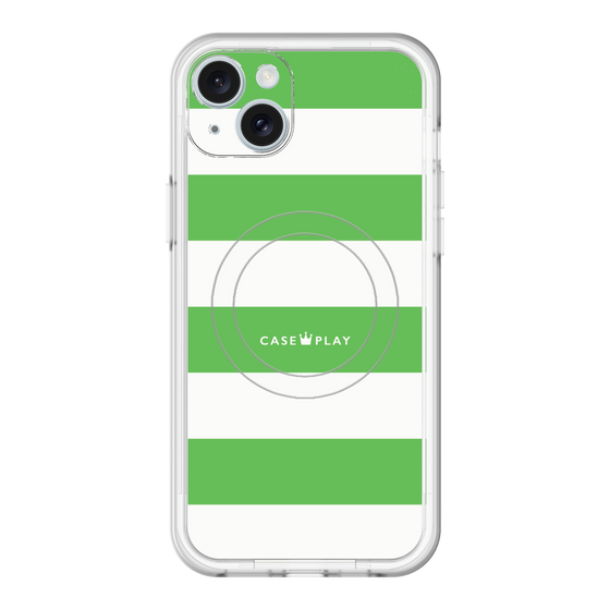 スリムプロテクションプレミアムケース with MagSafe［ Big Border - Green ］