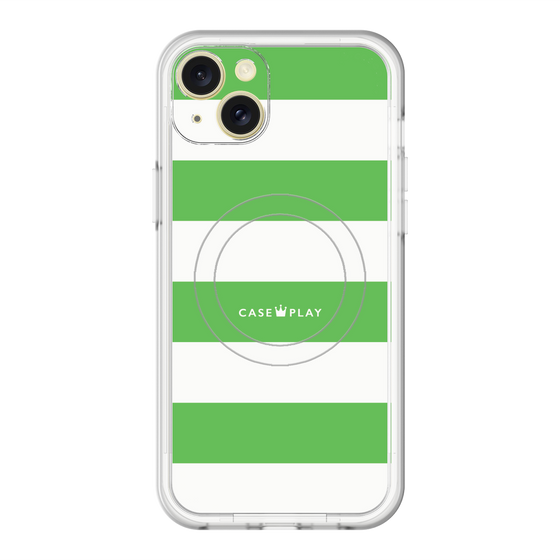 スリムプロテクションプレミアムケース with MagSafe［ Big Border - Green ］