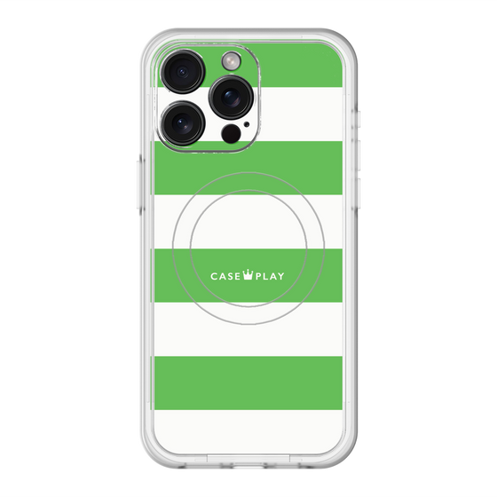 スリムプロテクションプレミアムケース with MagSafe［ Big Border - Green ］
