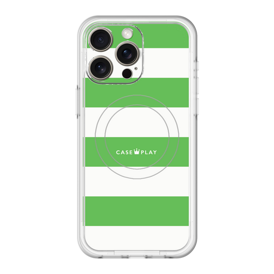スリムプロテクションプレミアムケース with MagSafe［ Big Border - Green ］