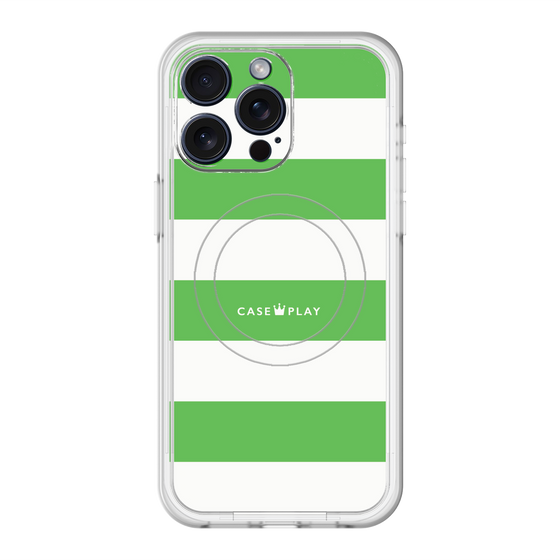 スリムプロテクションプレミアムケース with MagSafe［ Big Border - Green ］