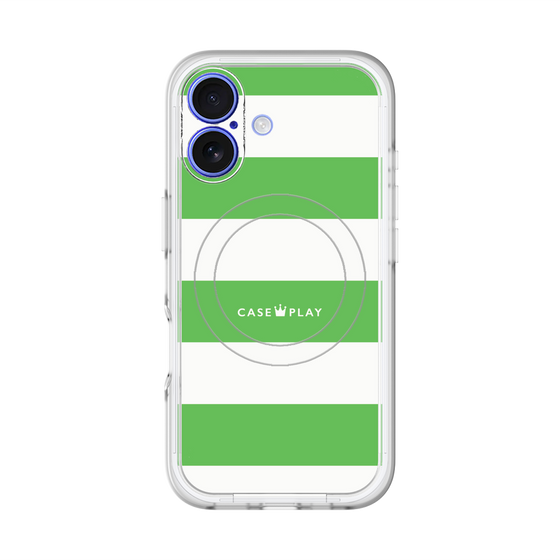 スリムプロテクションプレミアムケース with MagSafe［ Big Border - Green ］