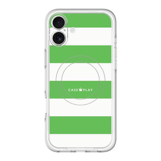 スリムプロテクションプレミアムケース with MagSafe［ Big Border - Green ］