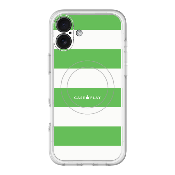 スリムプロテクションプレミアムケース with MagSafe［ Big Border - Green ］