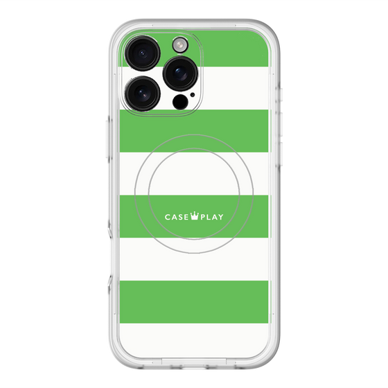 スリムプロテクションプレミアムケース with MagSafe［ Big Border - Green ］