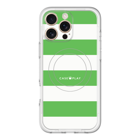 スリムプロテクションプレミアムケース with MagSafe［ Big Border - Green ］