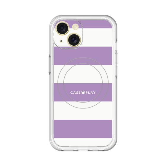 スリムプロテクションプレミアムケース with MagSafe［ Big Border - Purple ］