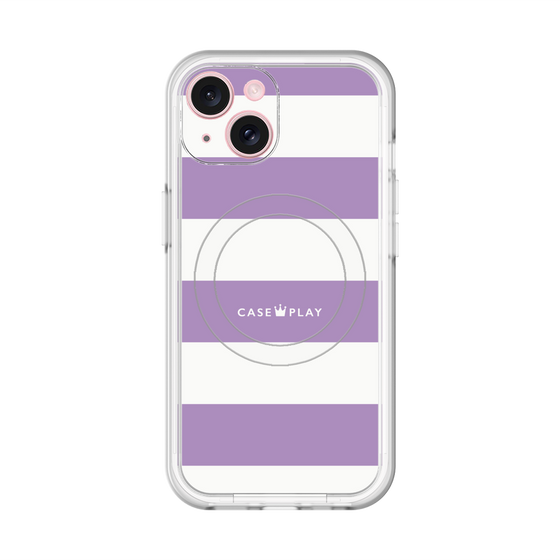 スリムプロテクションプレミアムケース with MagSafe［ Big Border - Purple ］