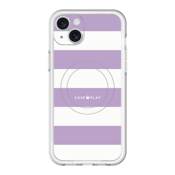 スリムプロテクションプレミアムケース with MagSafe［ Big Border - Purple ］