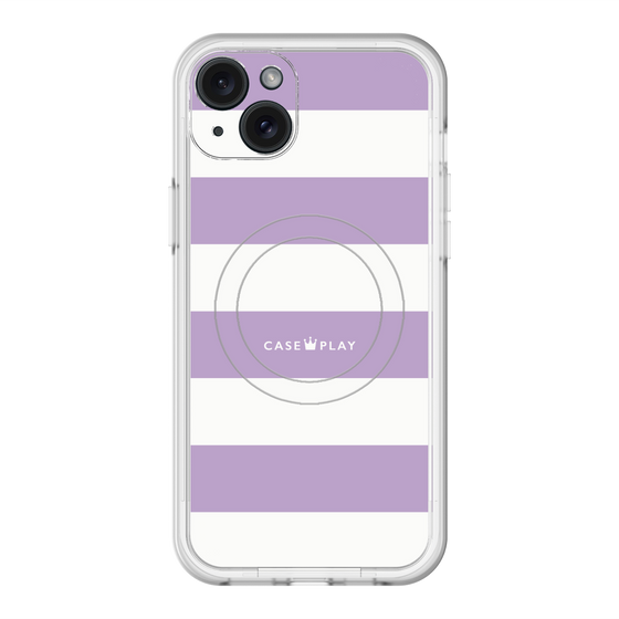 スリムプロテクションプレミアムケース with MagSafe［ Big Border - Purple ］