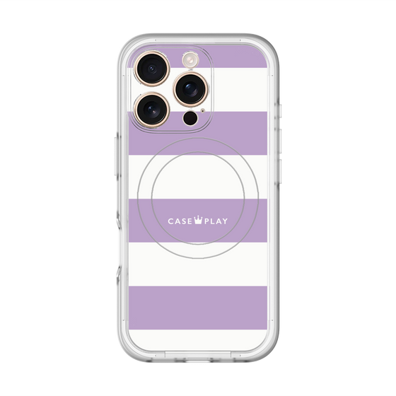 スリムプロテクションプレミアムケース with MagSafe［ Big Border - Purple ］