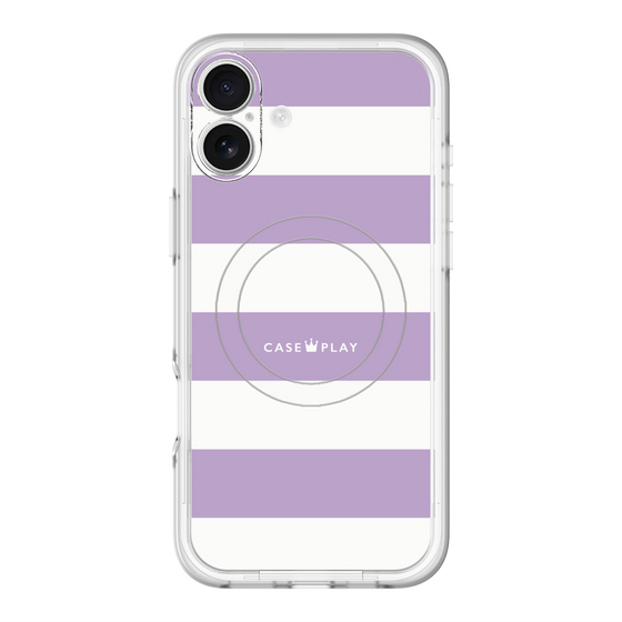 スリムプロテクションプレミアムケース with MagSafe［ Big Border - Purple ］