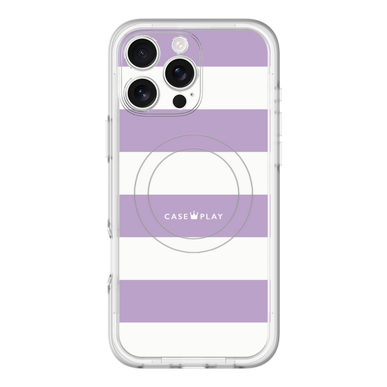 スリムプロテクションプレミアムケース with MagSafe［ Big Border - Purple ］