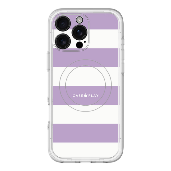スリムプロテクションプレミアムケース with MagSafe［ Big Border - Purple ］