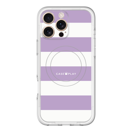 スリムプロテクションプレミアムケース with MagSafe［ Big Border - Purple ］