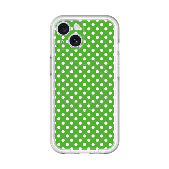 スリムプロテクションプレミアムケース with MagSafe［ Small Dot - Green ］