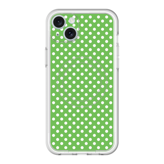 スリムプロテクションプレミアムケース with MagSafe［ Small Dot - Green ］