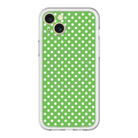 スリムプロテクションプレミアムケース with MagSafe［ Small Dot - Green ］