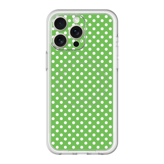 スリムプロテクションプレミアムケース with MagSafe［ Small Dot - Green ］