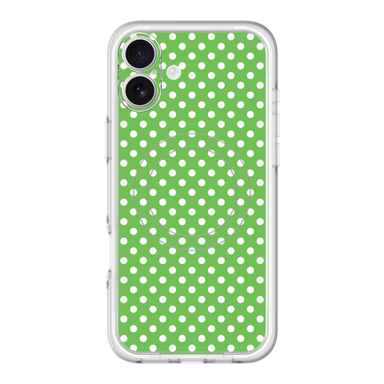 スリムプロテクションプレミアムケース with MagSafe［ Small Dot - Green ］