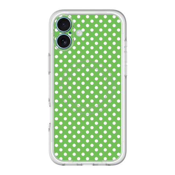 スリムプロテクションプレミアムケース with MagSafe［ Small Dot - Green ］