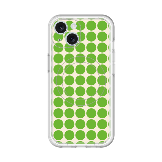 スリムプロテクションプレミアムケース with MagSafe［ Big Dot - Green ］