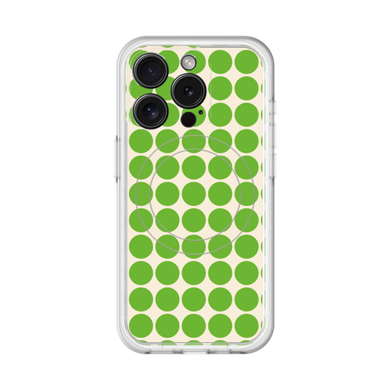 スリムプロテクションプレミアムケース with MagSafe［ Big Dot - Green ］